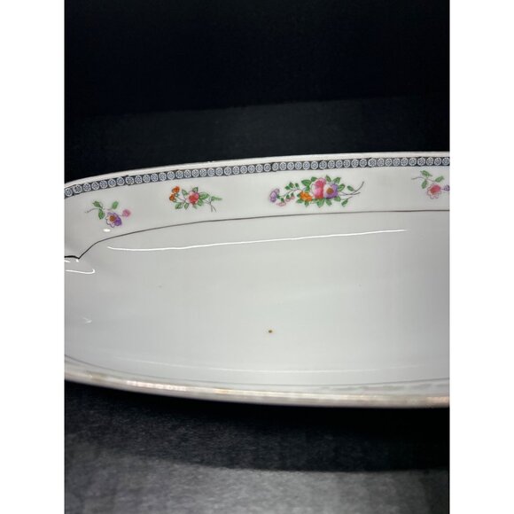 Vintage Hand Painted Nippon Porcelain Oblong Celery Dish  11 1/2 inches long - Picture 2 of 7